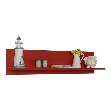 Wall shelf 25x120 cm red