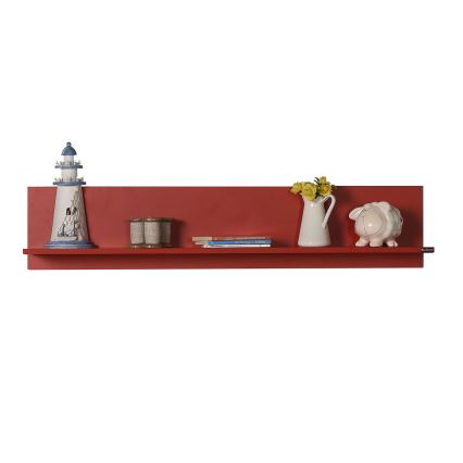 Wall shelf 25x120 cm red