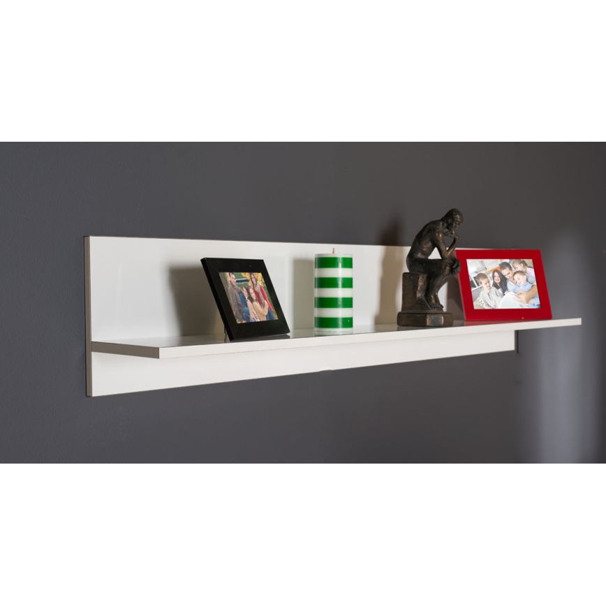 Wall shelf 25x120 cm white