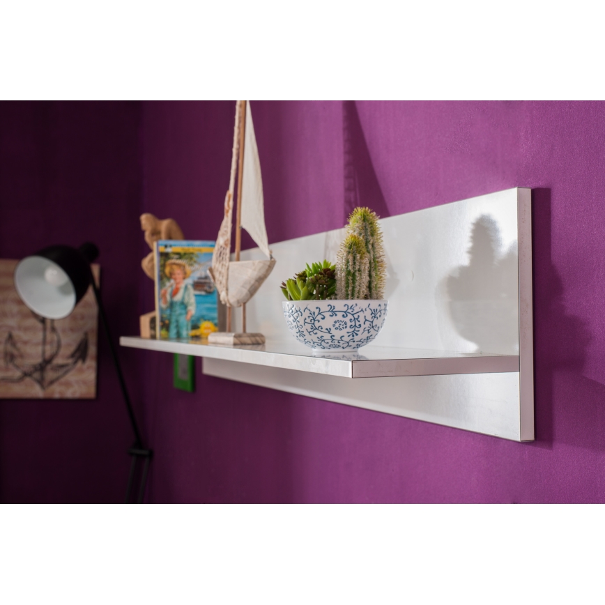 Wall shelf 25x120 cm white