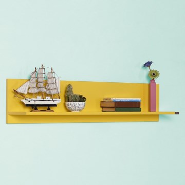 Wall shelf 25x120 cm yellow