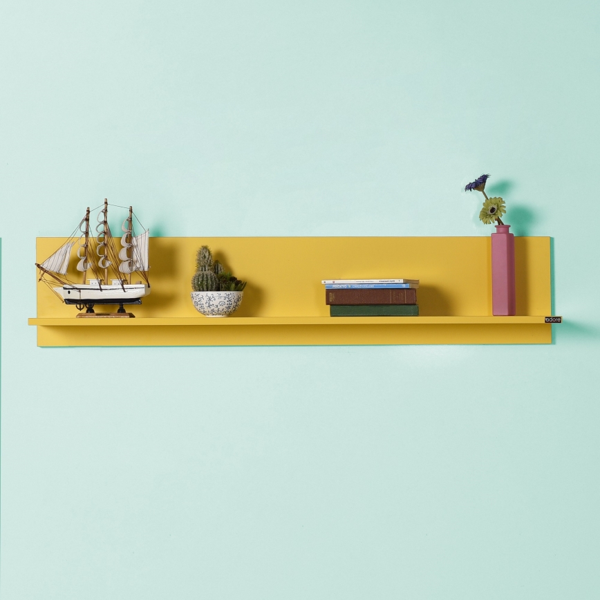 Wall shelf 25x120 cm yellow
