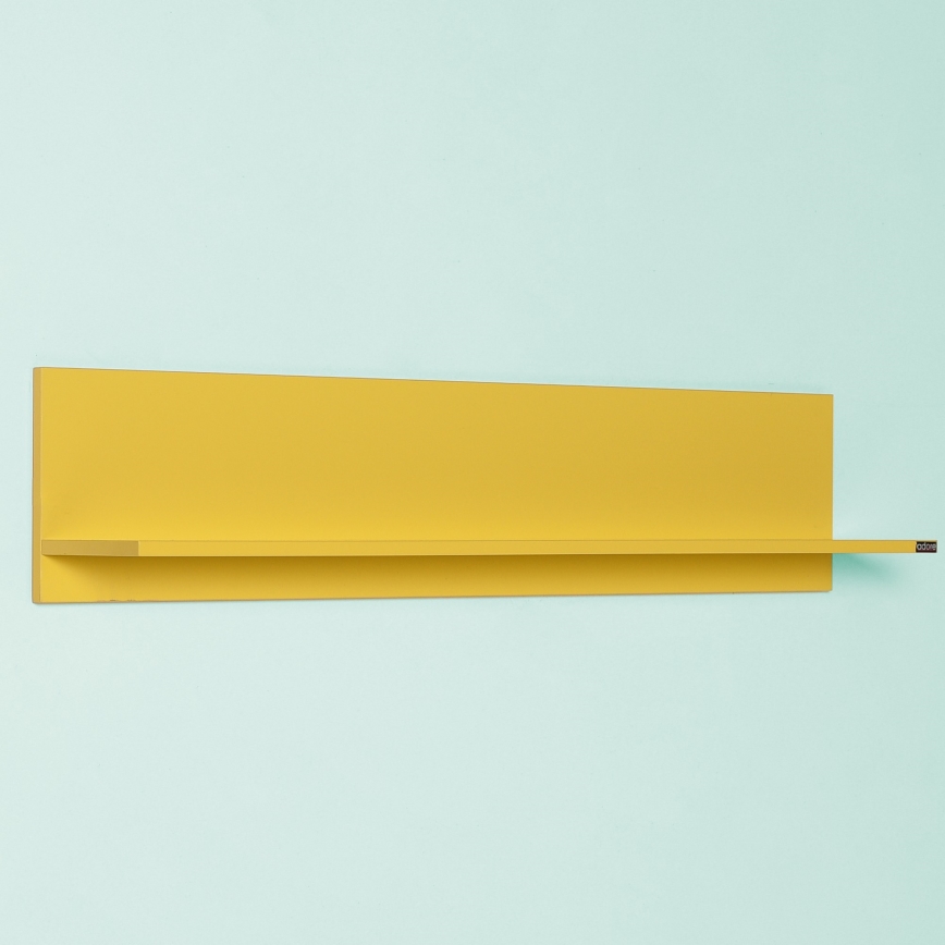 Wall shelf 25x120 cm yellow