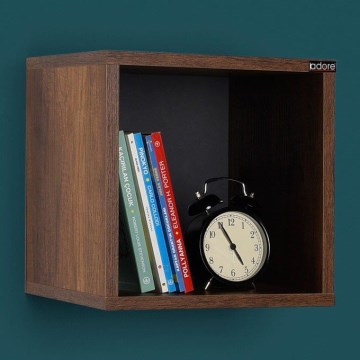 Wall shelf 33x33 cm brown