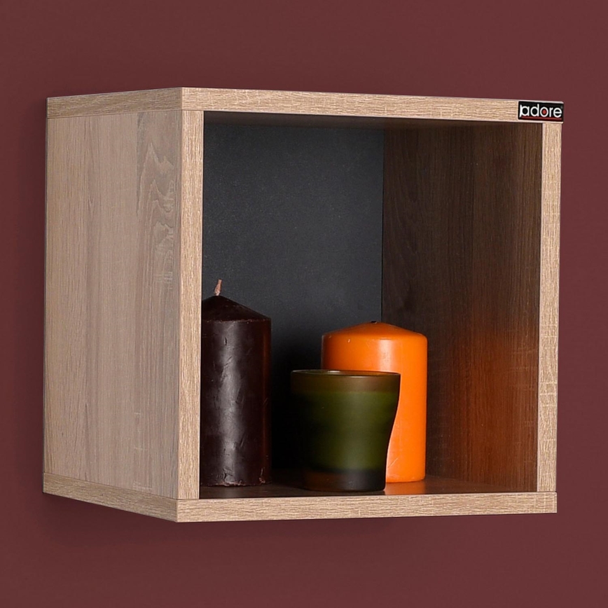 Wall shelf 33x33 cm brown