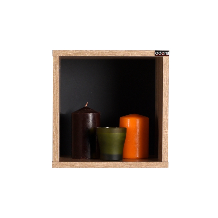 Wall shelf 33x33 cm brown