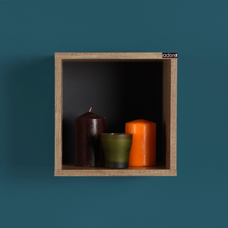 Wall shelf 33x33 cm brown