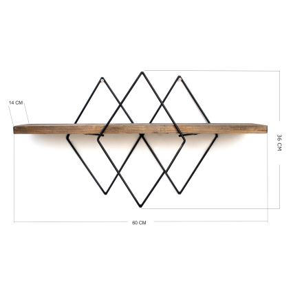 Wall shelf 36x60 cm spruce