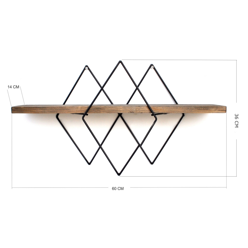 Wall shelf 36x60 cm spruce