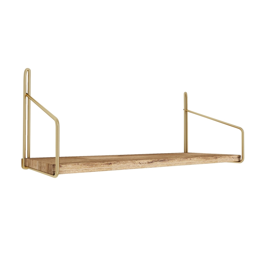 Wall shelf 45x16 cm oak/gold