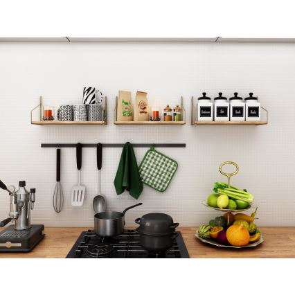 Wall shelf 45x16 cm oak/gold