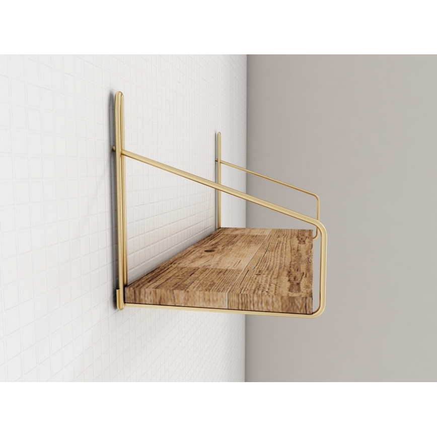 Wall shelf 45x16 cm oak/gold