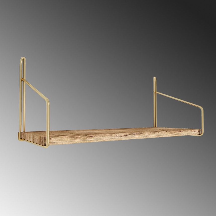 Wall shelf 45x16 cm oak/gold
