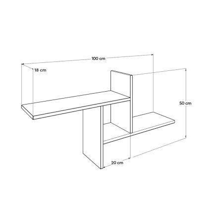 Wall shelf 50x100 cm brown