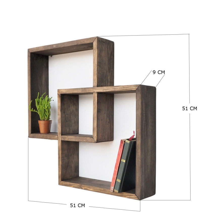 Wall shelf 51x51 cm spruce