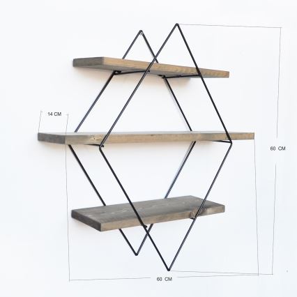 Wall shelf 60x60 cm spruce