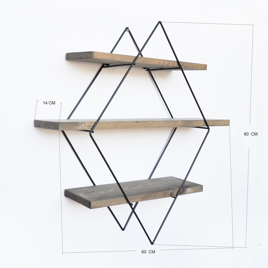 Wall shelf 60x60 cm spruce