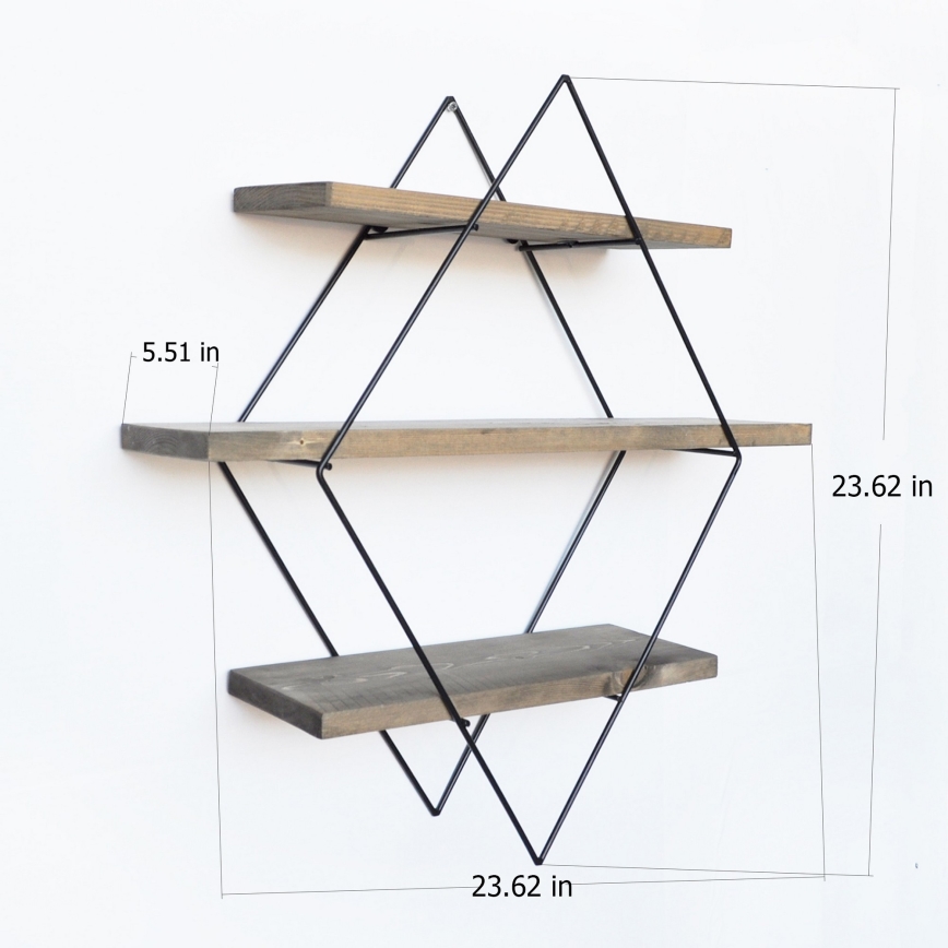 Wall shelf 60x60 cm spruce