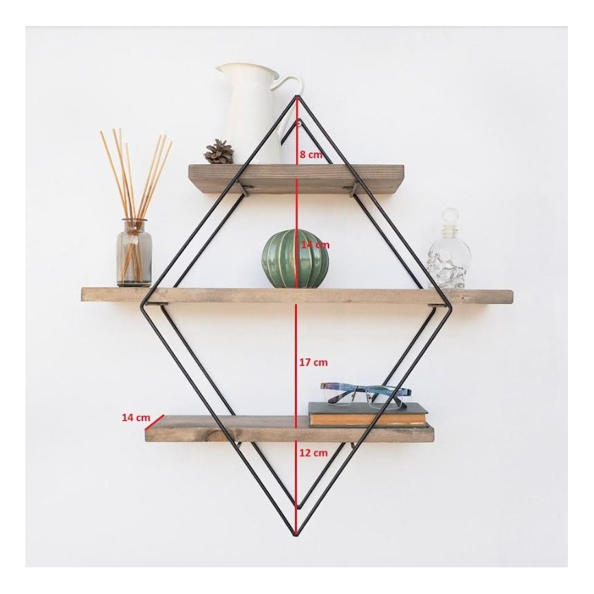 Wall shelf 60x60 cm spruce