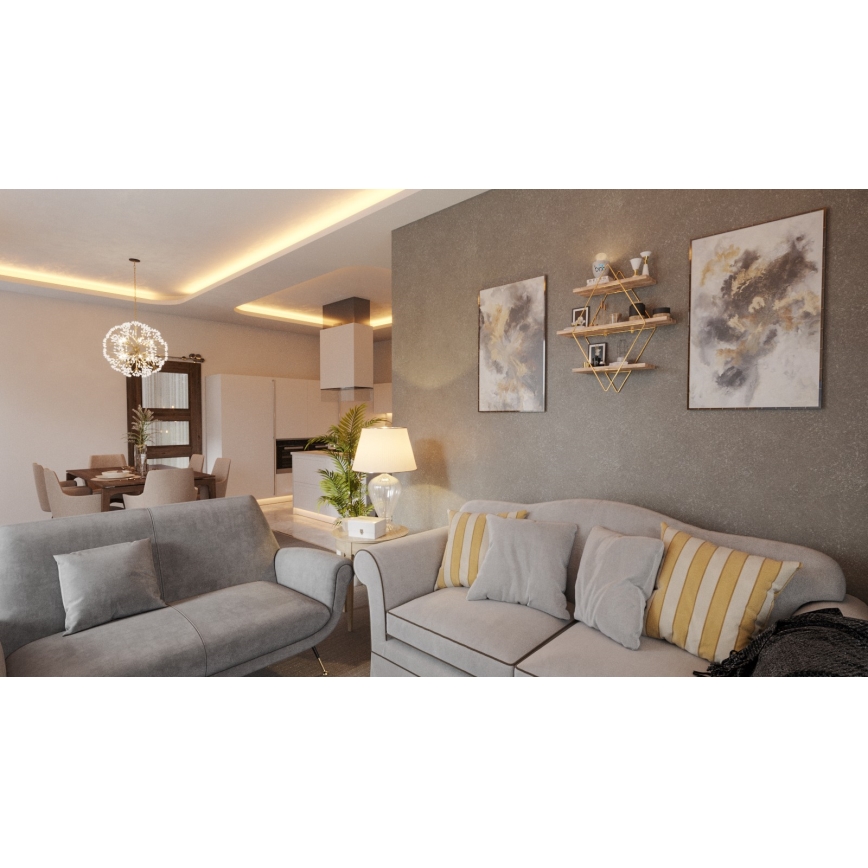 Wall shelf 70x60 cm gold/brown