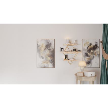 Wall shelf 70x60 cm gold/brown