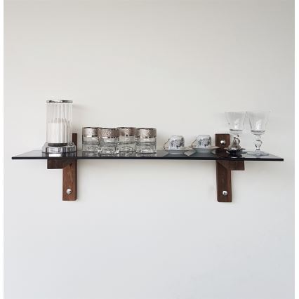 Wall shelf 85x25 cm pine/black