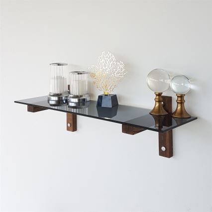 Wall shelf 85x25 cm pine/black
