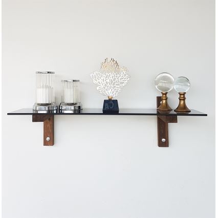 Wall shelf 85x25 cm pine/black