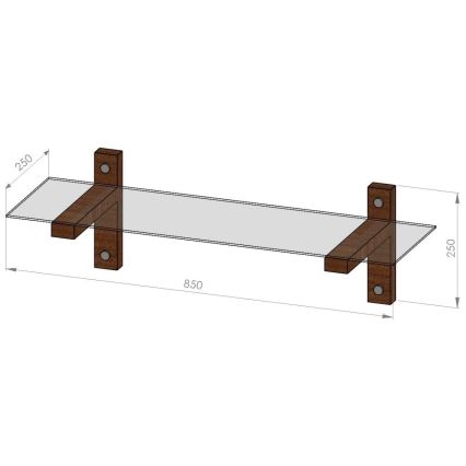 Wall shelf 85x25 cm pine/black