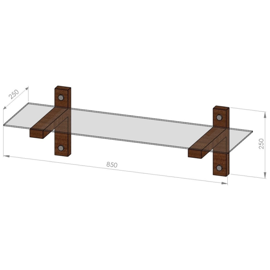 Wall shelf 85x25 cm pine/black