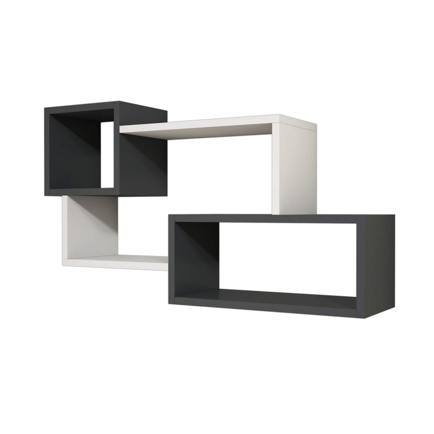 Wall shelf AFRO 51x90,6 cm white/anthracite