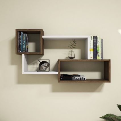 Wall shelf AFRO 51x90,6 cm white/brown