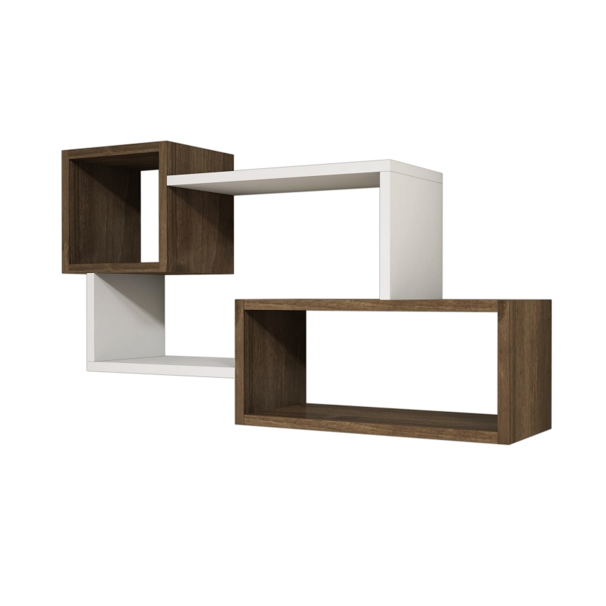 Wall shelf AFRO 51x90,6 cm white/brown