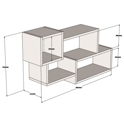 Wall shelf AFRO 51x90,6 cm white/brown