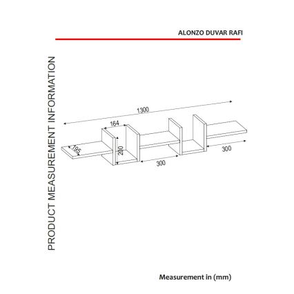 Wall shelf ALONZA 20x130 cm white