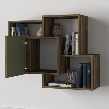 Wall shelf ARCO 73x79,2 cm brown/green
