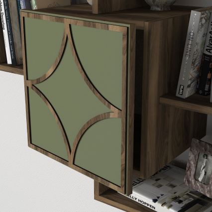 Wall shelf ARCO 73x79,2 cm brown/green
