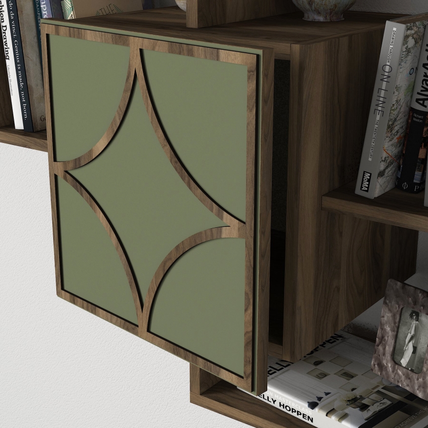 Wall shelf ARCO 73x79,2 cm brown/green