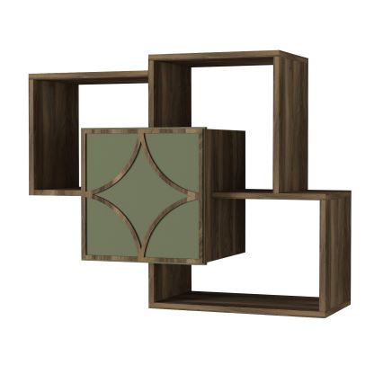 Wall shelf ARCO 73x79,2 cm brown/green