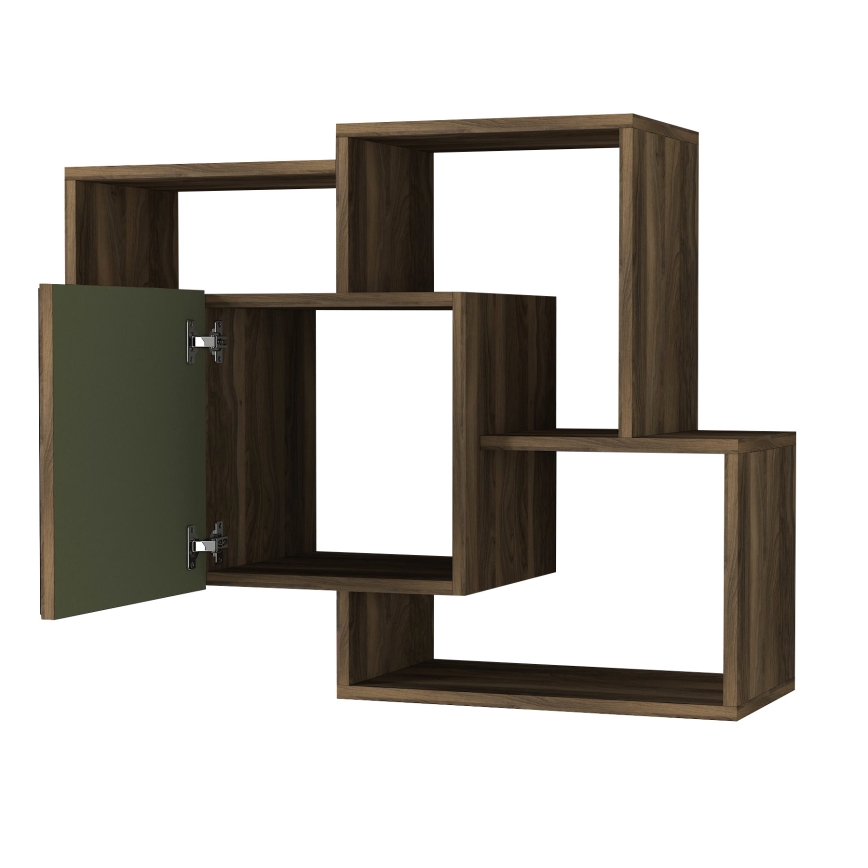 Wall shelf ARCO 73x79,2 cm brown/green