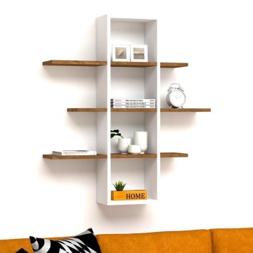 Wall shelf ARDO 101x96 cm white/brown