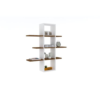 Wall shelf ARDO 101x96 cm white/brown