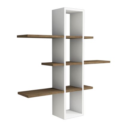 Wall shelf ARDO 101x96 cm white/brown