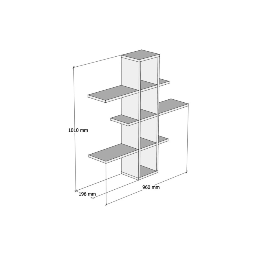 Wall shelf ARDO 101x96 cm white/brown