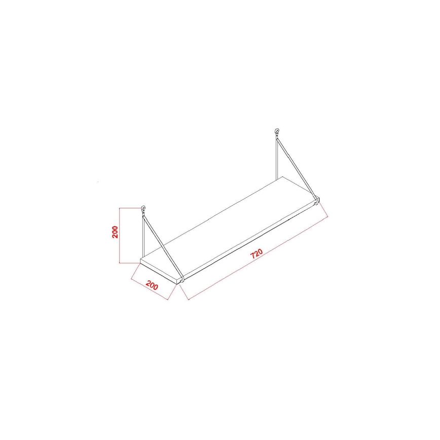 Wall shelf ARMONI 20x72 cm white