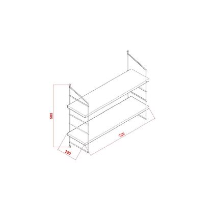 Wall shelf ARMONI 58x72 cm white