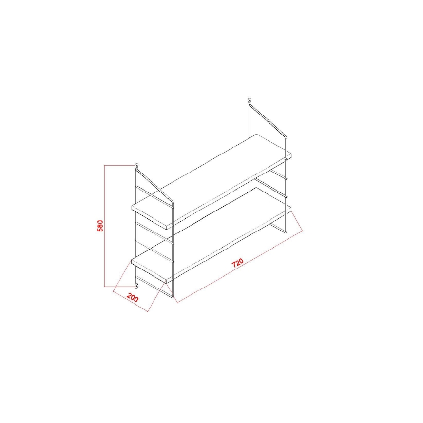 Wall shelf ARMONI 58x72 cm white