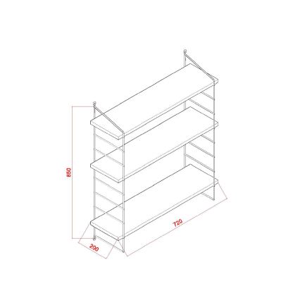 Wall shelf ARMONI 85x72 cm brown/black