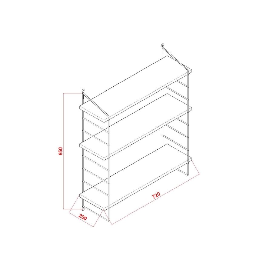 Wall shelf ARMONI 85x72 cm brown/black