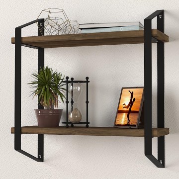 Wall shelf ARNO 47x45 cm brown/black
